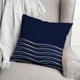thumbnail image 3 of Creative Products Navy Wavy Lines 18 x 18 Spun Poly Pillow, 3 of 3