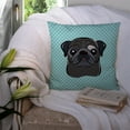 thumbnail image 3 of Dog Face Checkerboard Design Fabric Decorative Pillow, 3 of 4