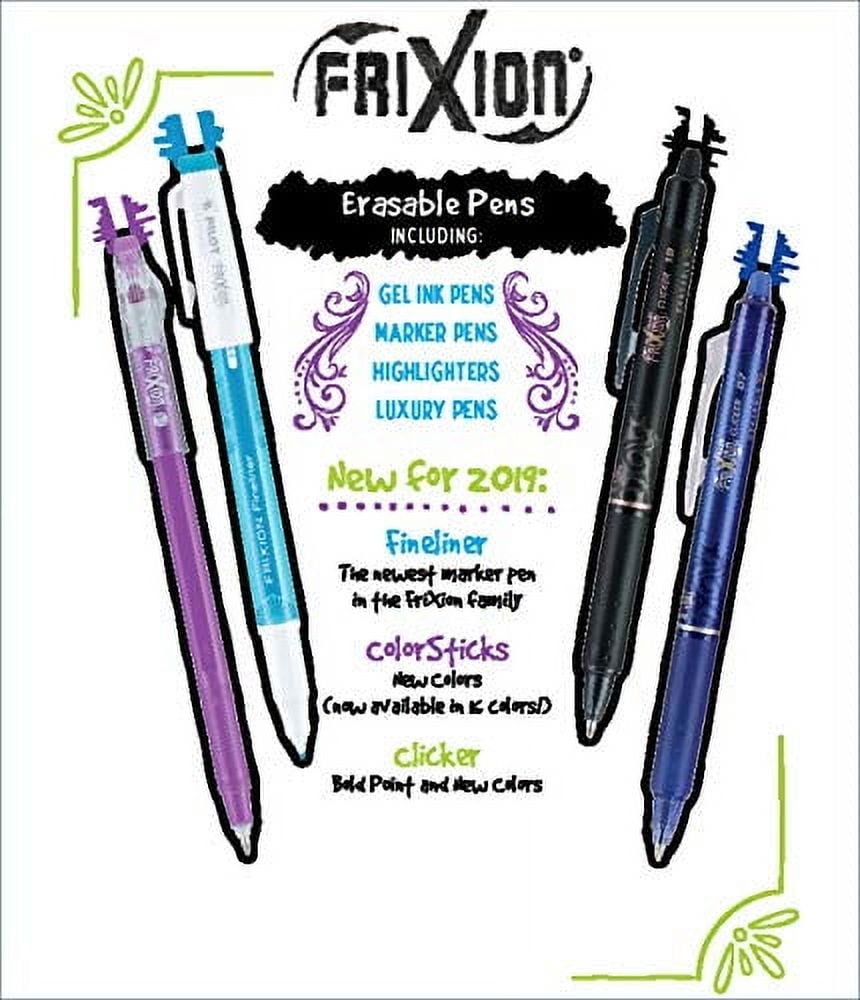Pilot FriXion ColorSticks Erasable Gel Ink Pens, Fine Point 0.7mm, Assorted Colors, 16 Count