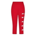 thumbnail image 4 of Fjofpr Girls Pants Size 10 Toddler Kids Fashion Baesball Print Summer Leisure Yoga Sports Frenum Cropped Pants Red 10 Years, 4 of 4