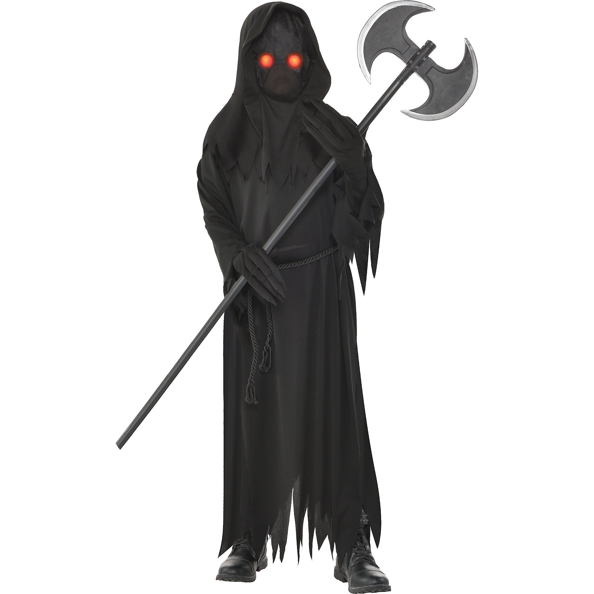 Childs Boy's Grim Reaper Hooded Horror Death Robe Costume Large 12-14