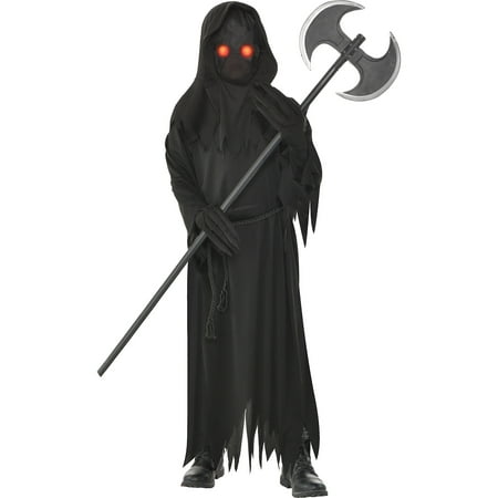 Light Up Glaring Grim Reaper Halloween Costume for Boys, Small, with Accessories