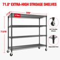 thumbnail image 2 of EcoSummer Étagère Grillagée Robuste 2640 Lb, 59 Po L, Étagère de Rangement en Métal à 4 Niveaux avec Roulettes, Tablettes de Garage Ajustables pour Usage Industriel, 2 of 8