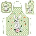 thumbnail image 2 of Xuniizn Polyester Apron Easter Cooking Apron Insulated Mitts Insulated Pads Three Piece Set Suspender Apron Kitchen Cooking Apron BBQ Apron Holiday Decorative Sleeveless Apron, 2 of 6