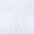thumbnail image 3 of QUYUON Infant Newborn Rompers Toddler Baby Boys Girls Crew Neck Short Sleeve T-Shirts Jumpsuits Zipper Front One-Piece Bodysuits Pajamas Sleepwear White 12-18 Months, 3 of 8