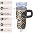 thumbnail image 3 of Bohemian Aesthetic Travel Cup 20oz with Lid and Straw - Stainless Steel Insulated Tumbler, Double Wall Vacuum Thermal Coffee Mug, Leakproof, 3 of 5