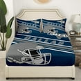 thumbnail image 3 of Erosebridal Ball Game Football Full Sheet Sets,Blue White Bedding Full Size,Sport Theme Decor,Lightweight,4-Piece, 3 of 7