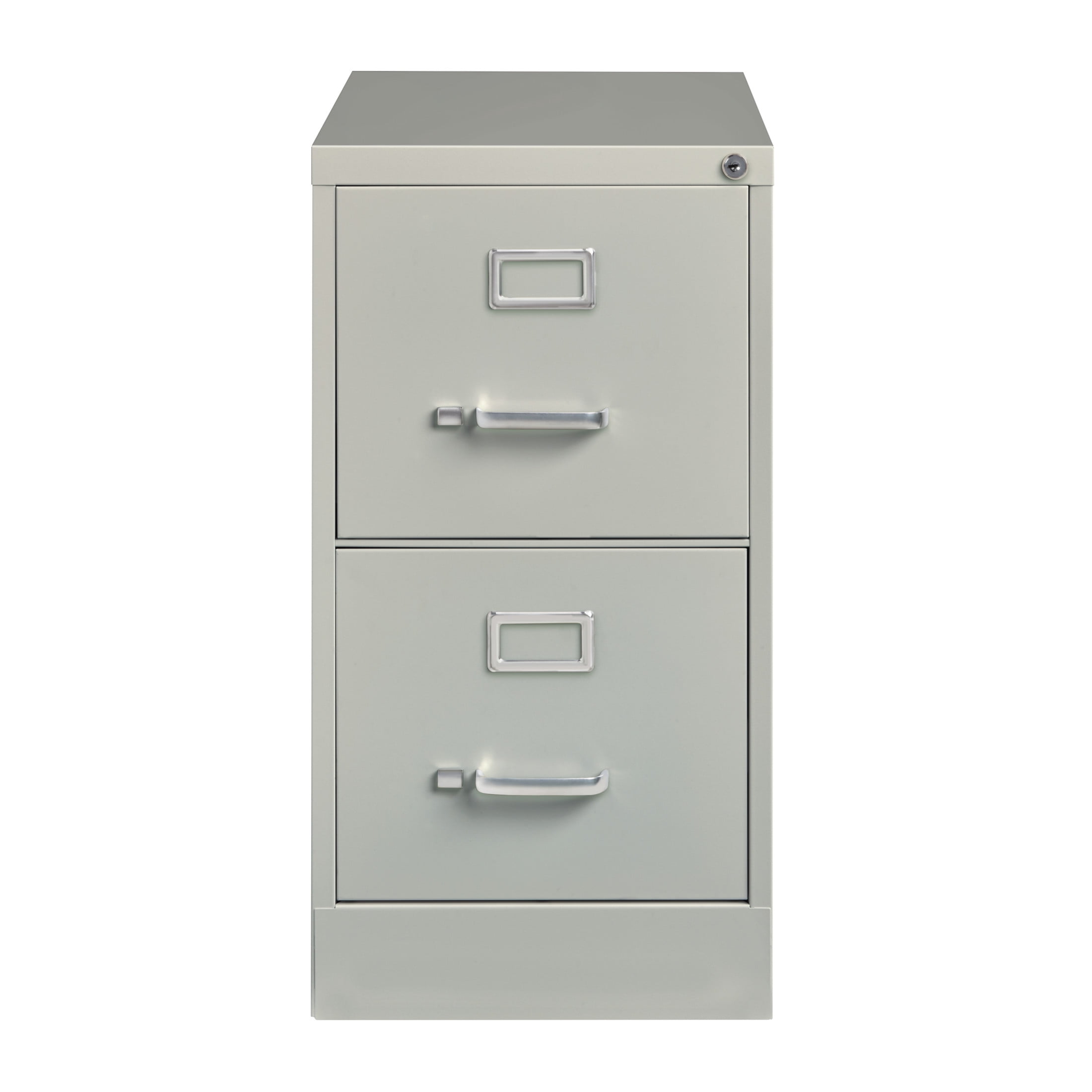 Hirsh Pro 2 Drawer Letter Locking Metal Vertical File Cabinet, 26.5" Deep, Gray
