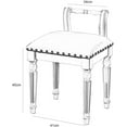 thumbnail image 2 of Vanity Stool Chair Dressing Chair Makeup Dressing Dressing Table Stool,Vanity Dressing Table Chair,Ergonomics Bedroom Makeup Table Stool for Bedroom Furniture Wooden Legs Low Back (Color : Cloth(b) ), 2 of 7