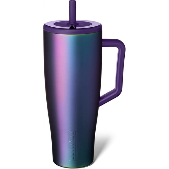 Brü_Mate Era 40 oz Tumbler with Handle and Straw Leakproof Insulated Tumbler with Lid and Straw | Made of Stainless Steel | Cup Holder Friendly Base