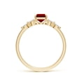 thumbnail image 2 of ANGARA Lab Grown 1 Ct Emerald-Cut Ruby Side Stone Engagement Ring for Women in 14K Yellow Gold (Size-7x5mm) | July Birthstone, Birthday, Anniversary, Jewelry Gift for Women | Lab-Grown Ruby Ring, 2 of 7