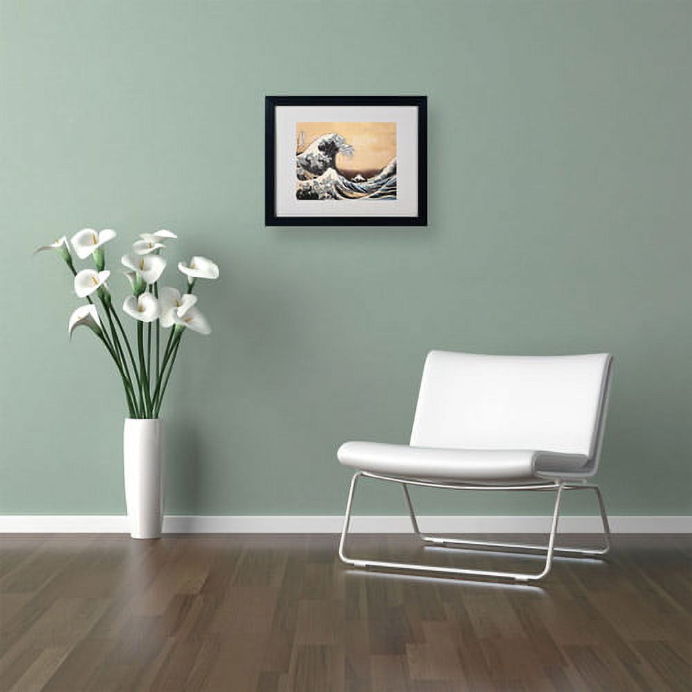 Trademark Fine Art "The Great Wave" Canvas Art by Katsushika Hokusai, Black Frame
