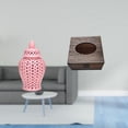 thumbnail image 2 of Jarrón de con forma de jengibre y tapa para arreglos florales y decoración de fiestas, combinado con soporte de caja de pañuelos de madera,, 2 of 8