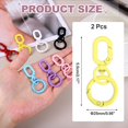 thumbnail image 2 of PATIKIL 2.2" Swivel Snap Hooks with Key Rings, 2Pcs Double Opening Metal Oval Swivel Spring Clasp Clip with O Ring for DIY Crafts Jewelry Lanyard Making, Yellow, 2 of 6