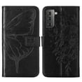 thumbnail image 4 of Dteck Samsung S21 Plus Wallet Case, Magnetic Closure Flip PU Leather Wrist Strap Credit Card Holder Slots With Kickstand Butterfly Patterned Shockproof Cover For Samsung Galaxy S21 Plus, Black, 4 of 11