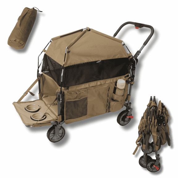 Foldable Dog Wagon Stroller with Removable Tent