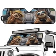 thumbnail image 2 of Yuyamidu Funny Sloth Windshield Sunshade Sun Shade Heat Shield Car Sun Visor Mat for Jeep Wrangler JL JLU 2018-2024 Rubicon Sahara 2 Door & 4 Door & Gladiator JT, 2 of 7