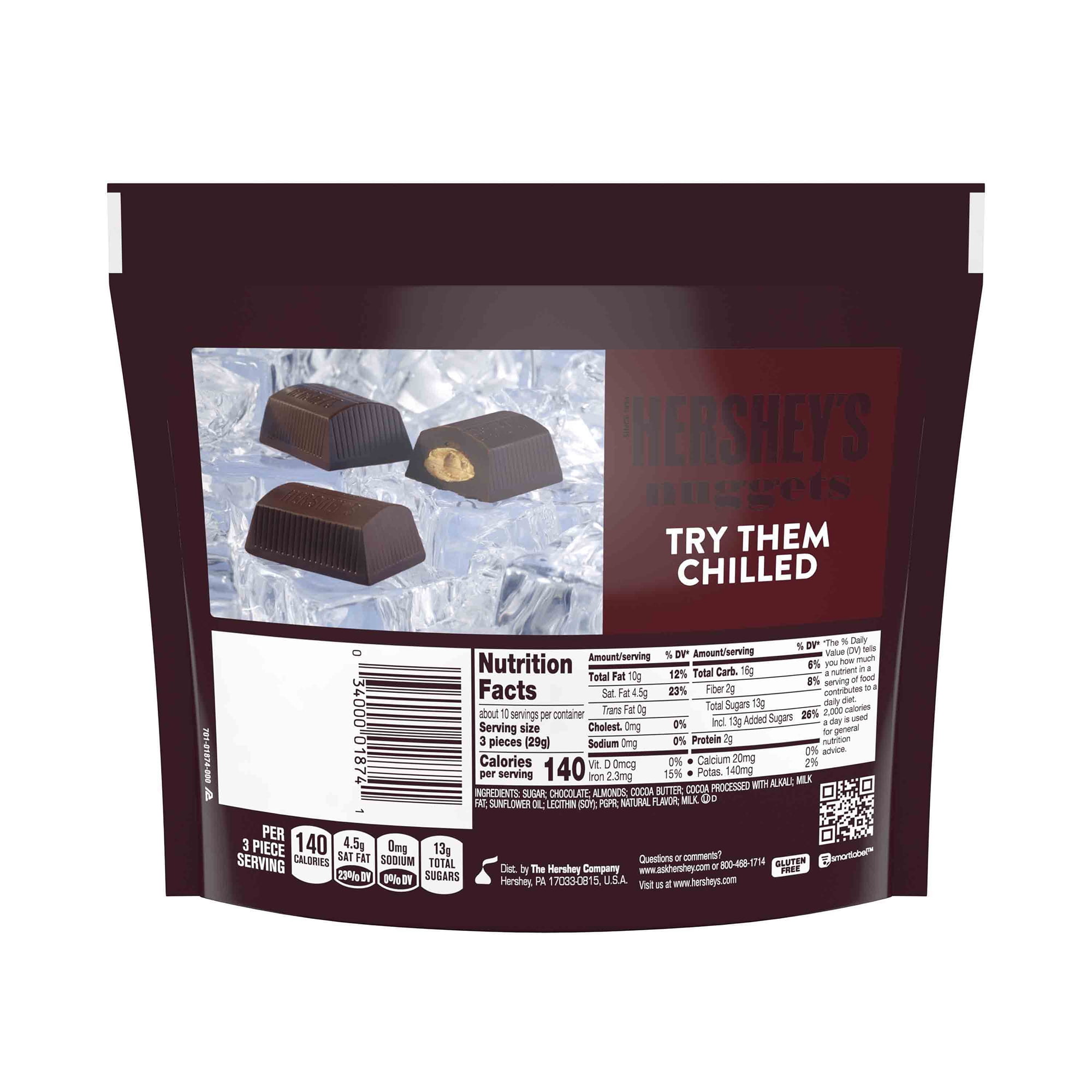 HERSHEY'S NUGGETS SPECIAL DARK Mildly Sweet Chocolate with Almonds Candy, 10.1 oz, 3 Pack