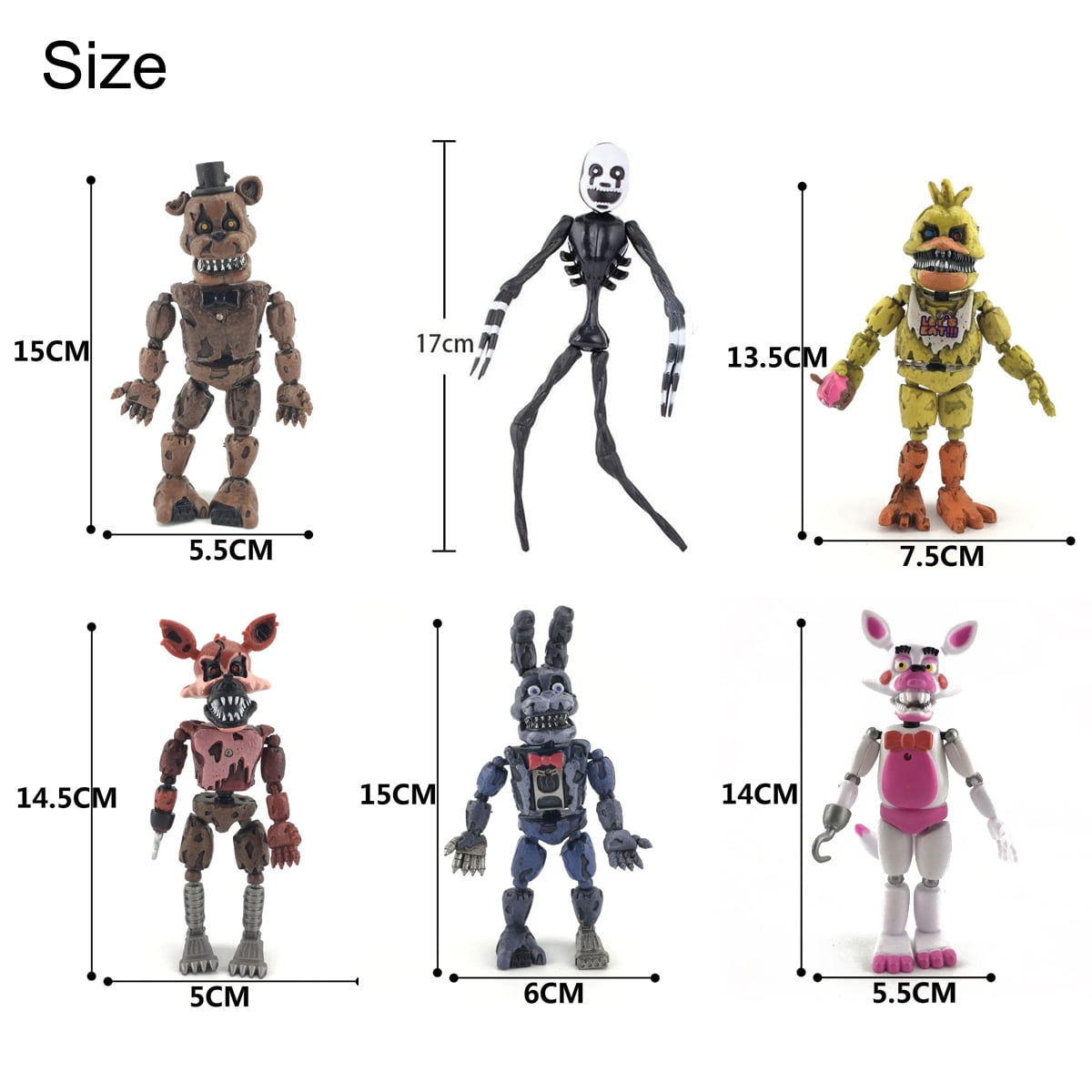 5Pcs/Set Anime Figure Five Night At Freddy Detachable Joint Fnaf Cute  Bonnie Bear Rabbit Foxy Action Figure Pvc Model Freddy Toy