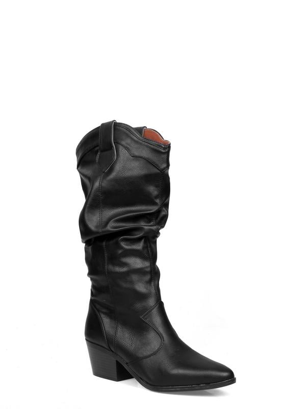 Shoelala Slouchy Women's Pull On Boots in Black - Walmart.com
