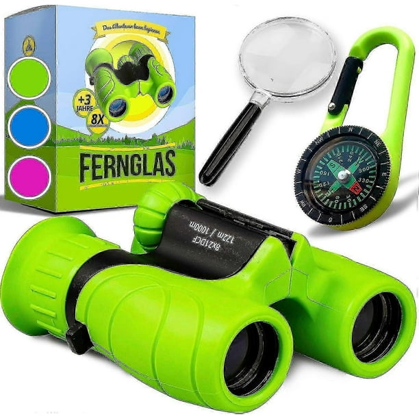 Kids Binoculars 8x21 Magnification with Compass & Magnifying Glass, Adventure Exploration Kit for Children