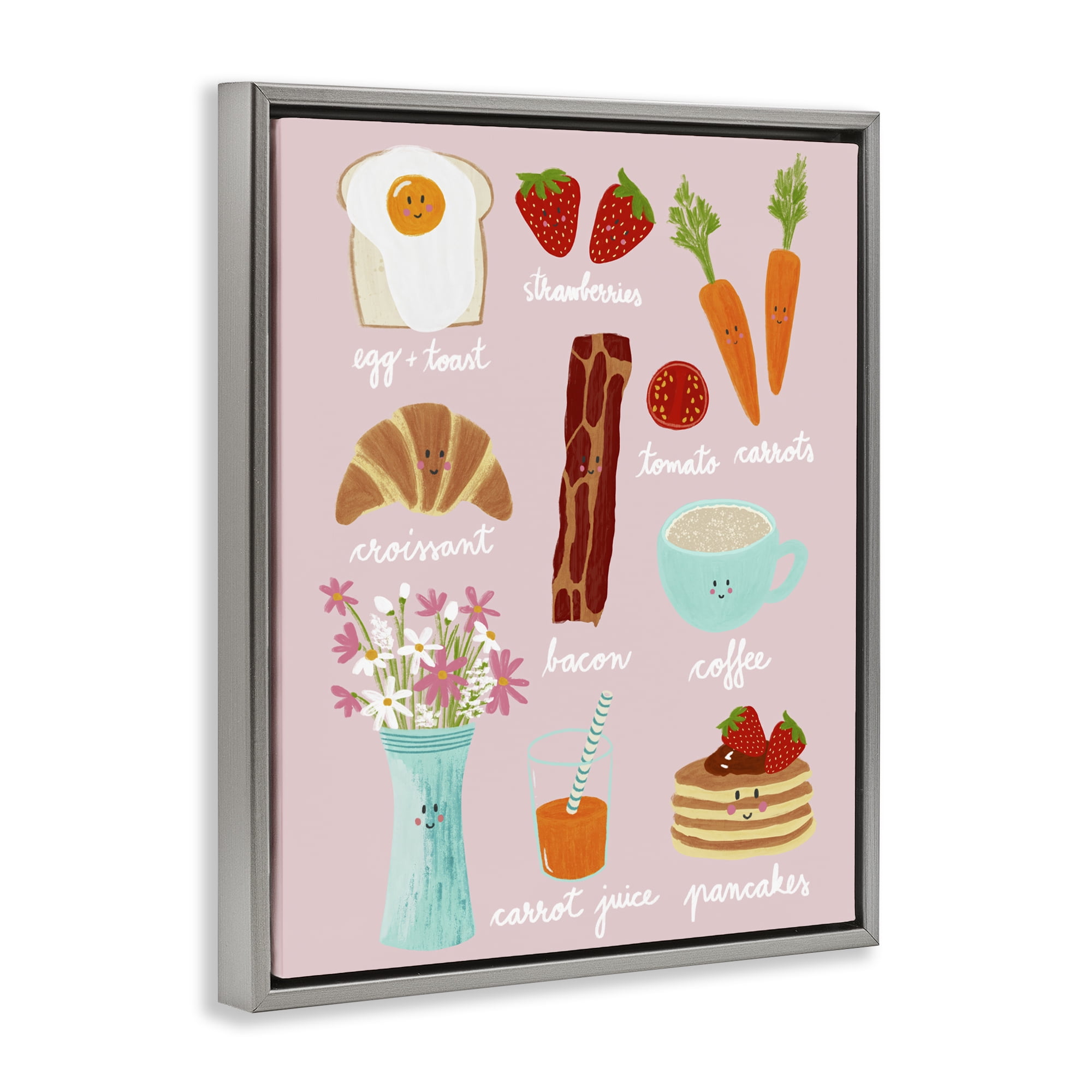 Stupell Industries Lush Summer Breakfast Gray Framed Floater Canvas Wall Art, design by Metka Hiti