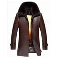 thumbnail image 4 of Chaleco interior de piel de conejo Rex dorado de invierno para hombre, abrigo Nick con cuello de zorro y visón, cuero natural, largo medio, 4 of 5