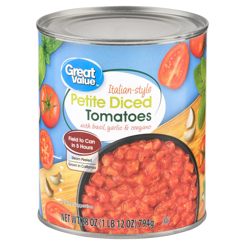 Great Value ItalianStyle Petite Diced Tomatoes, 28 oz