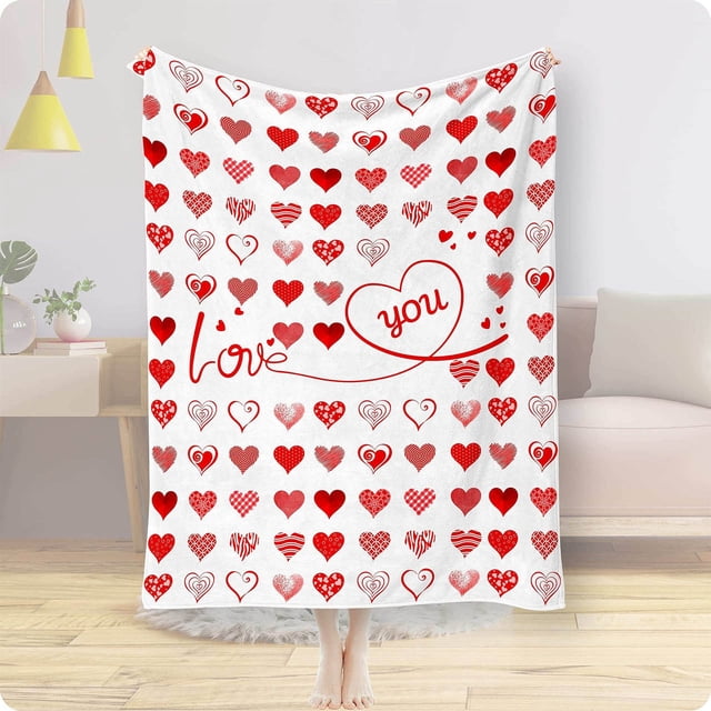 TUWABEII Regalos de San Valentín 1 manta de franela suave y cálida para San Valentín - Ideal para decorar sofá cama - Regalos navideños para mujeres