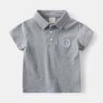 thumbnail image 2 of Zanarzt Boys Dress Shirts Kids Shirt Boys Girls Short Sleeve Button Down Shirts Summer Casual Blouse Grey,3-4 Years, 2 of 9