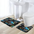 thumbnail image 5 of Ultra Soft Bathroom Rug And Mat Set, 2 Piece Car Bath Mat And U-Shaped Toilet Rug, Absorbent Non Slip Bathroom Set Fit Under Door For Summer Using, 5 of 6