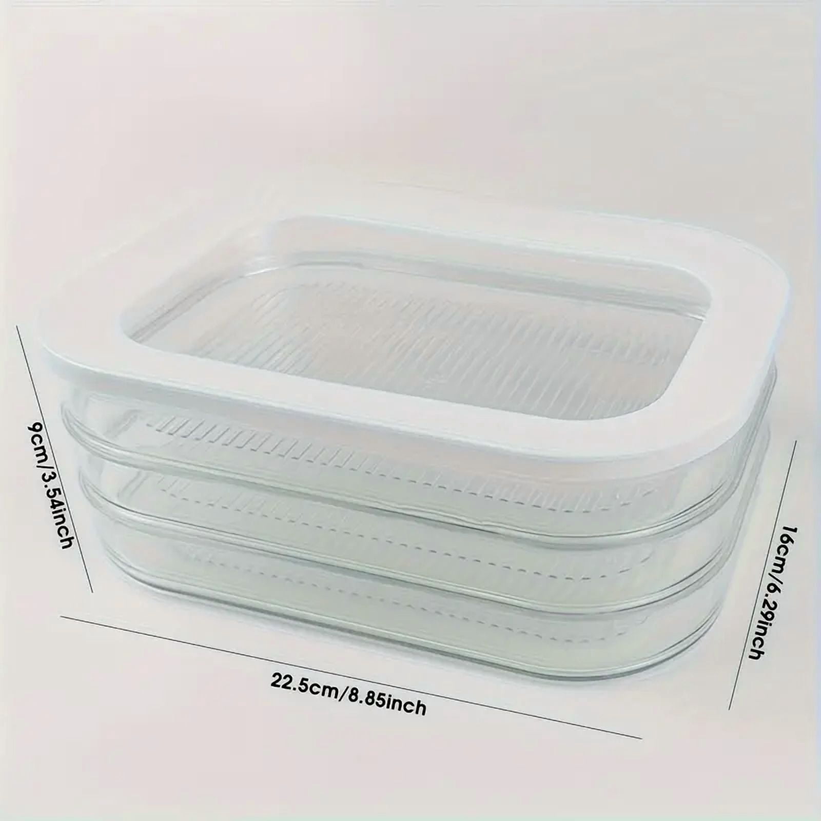 3-Layer Leak-Proof Food Storage Set 1pc - Reusable, Airtight Seal for Deli Meats, Produce & Snacks - Ideal Kitchen Organization Solution