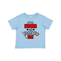 Inktastic Little Sister and Biggest Fan Baseball Glove and Bat Girls Baby T-Shirt