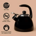 thumbnail image 3 of Farberware Bella Water Kettle, Whistling Tea Pot, Works For All Stovetops, Porcelain Enamel on Carbon Steel, BPA-Free, Rust-Proof, Stay Cool Handle, 2.5qt (10 Cups) Capacity (Black), 3 of 3