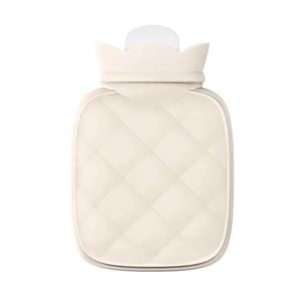 Bolsa térmica de silicona de grado alimenticio, portátil y cómoda, ideal para aliviar dolores y calentar en invierno, con funda tejida anti-escaldaduras, disponible en varios colores.