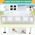 thumbnail image 6 of SANOPY 10' x 30' Commercial Instant Canopies Gazebo, Heavy Duty Pop Up Canopy with 4 Sandbags for Outdoor Market Activities, White, 6 of 8