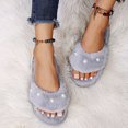 thumbnail image 1 of Pantuflas de algodón para damas Zapatos de felpa para exteriores de fondo plano con perla de felpa cálida para interiores Wmkox8yii hj789, 1 of 6