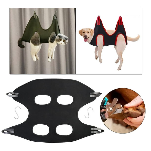 Hamaca de Aseo para Gatos Yinane Soporte para Perros para Cortar Uñas Negro M