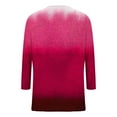 thumbnail image 7 of Drindf 3/4 Length Sleeve Gradient Womens Shirts V Neck Dressy Casual Tunic Tees Spring Loose Fit Tops Lightweight Comfy Blouses Hot Pink M, 7 of 7