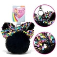 thumbnail image 2 of JoJo Siwa Faux Fur Pom Keychain w/Bow Black Sequin, 2 of 2