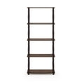 thumbnail image 3 of Furinno 23.6 W x 11.6 D x 57.4 H 5-Shelf Decorative Shelves, Walnut and Brown, 3 of 5