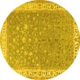 thumbnail image 1 of Ahgly Company Machine Washable Indoor Round Persian Yellow Traditional Area Rugs, 3' Round, 1 of 4