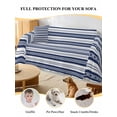 thumbnail image 4 of Navy Blue Striped Couch Cover Sofa Covers 3 Cushion Sectional Couch, Farmhouse Striped Geometric Art Washable Sofa Covers Slipcover Sectional Sofa Cover, Furniture Protector 71"x150", 4 of 9