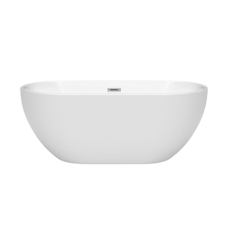 Brooklyn 60 in. Acrylic Flatbottom Bathtub in White with Polished Chrome Trim Brooklyn 60 in. Acrylic Flatbottom Bathtub in White with Polished Chrome Trim