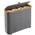 thumbnail image 2 of Cesta de almacenamiento para papel higiénico con tapa - Organizador plegable de tela para 12 rollos, ventana transparente, gris/beige, 2 of 6