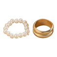 thumbnail image 2 of Anillo HUOGUO Pearl Set, aleación geométrica, doble capa, para dedo, 2 of 2