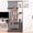 Black, variant on WARAYZ Room Divider Farmhouse Freestanding with Storage, Open Slat Shelf, 5 Hooks, Cabinet, Black, 79.5 x 39.4 x 9.4 in