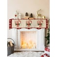 thumbnail image 2 of Christmas Candy Cane Mantel Scarf Fireplace Decorations for Living Room, Xmas Red Bow Pine Branch Retro Fireplace Mantel Scarf Cover Runner for Halloween/Thanksgiving/Christmas Decor 90"x17", 2 of 6