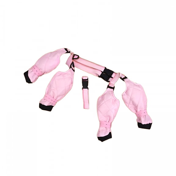 TELOLY Suspender Boots for Dogs, Dog Paw Boot Plush Warm Dog Boots Anti-Slip Dog Shoes, Dog Paw Protector for Small Medium Dogs, Waterproof Dog Booties with Auxiliary Strap for Outdoor Walking