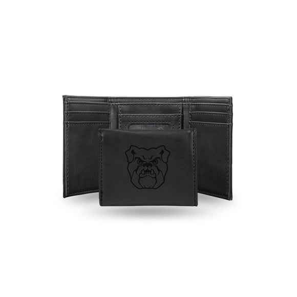 Butler Bulldogs Laser Engraved Black Trifold Wallet
